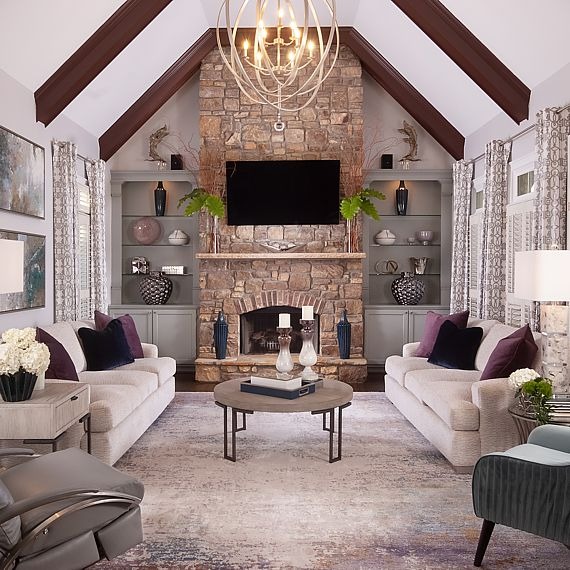 This luxury family room is a true makeover